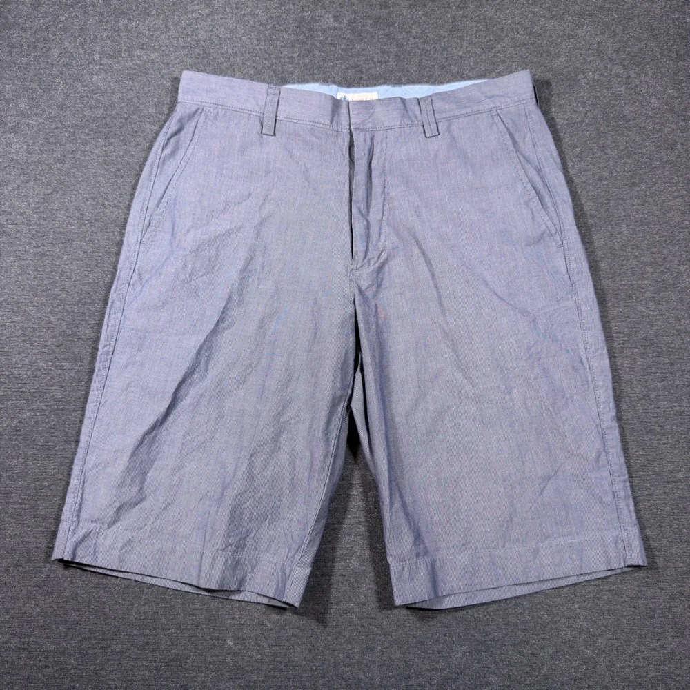 J. Crew Shorts Mens 30 Blue Striped Cotton Casual Summer Flat‎ Front 11